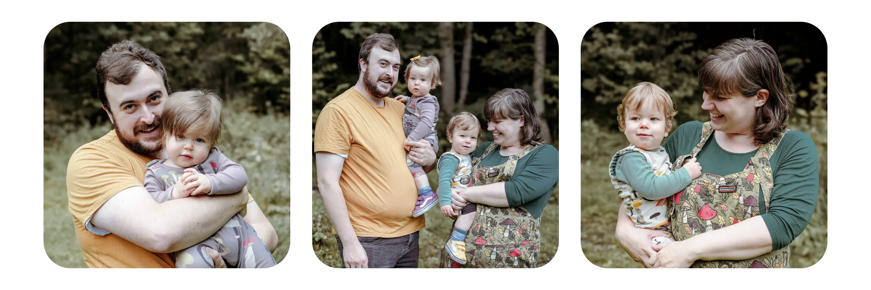 Family in forest
